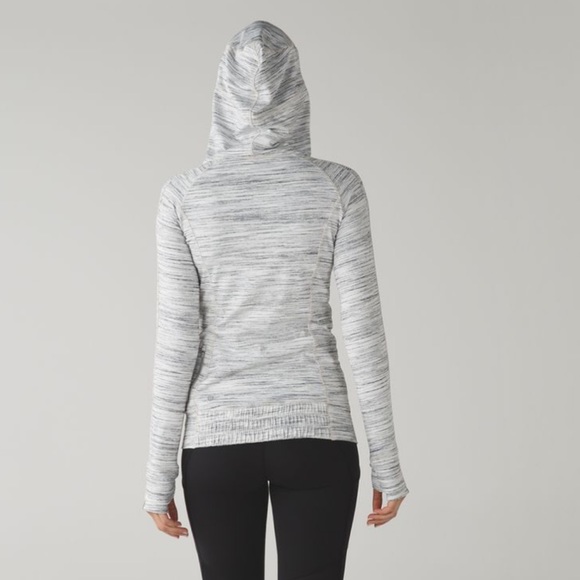 Lululemon Think Fast Hoodie Space Dye Camo White Gray Multi / Silver Spoon | 4 - Picture 2 of 13